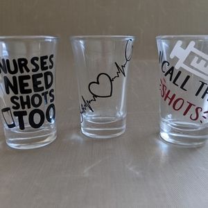 Nurses shot glasses set of three